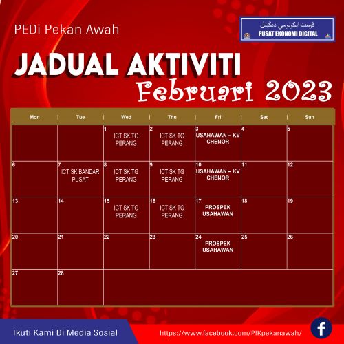jadual aktiviti feb 23