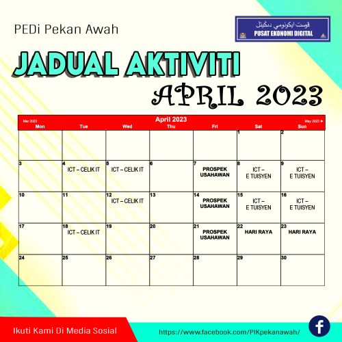 jadual aktiviti april23