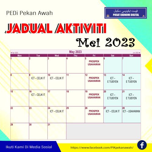 jadual aktiviti meil23