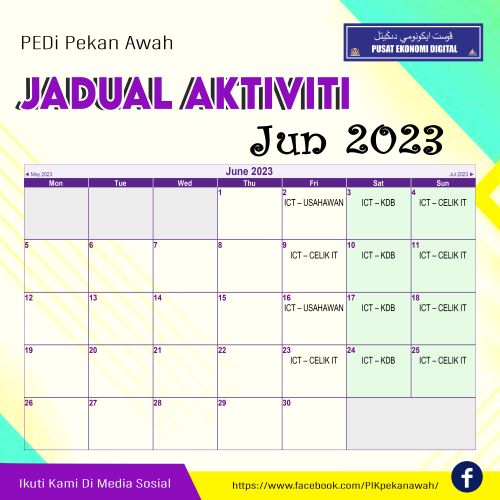 jadual aktiviti jun
